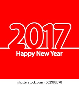 2017 Happy New Year, background design template, vector illustration
