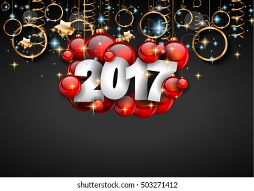 2017 Happy New Year Background for your Seasonal Flyers and Greetings Card or Christmas themed invitations.