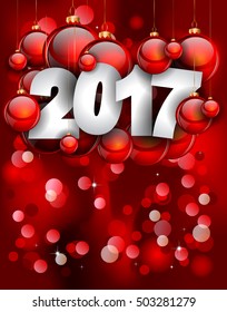 2017 Happy New Year Background for your Seasonal Flyers and Greetings Card or Christmas themed invitations.