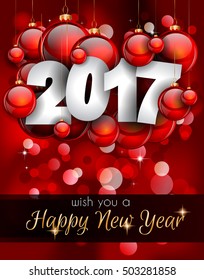 2017 Happy New Year Background for your Seasonal Flyers and Greetings Card or Christmas themed invitations.