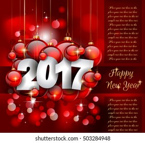 2017 Happy New Year Background for your Seasonal Flyers and Greetings Card or Christmas themed invitations.