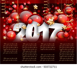 2017 Feliz Año Nuevo fondo para tu tarjeta de volantes y saludos de temporada o invitaciones con temas de Navidad.