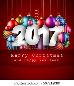 2017 Happy New Year Background for your Seasonal Flyers and Greetings Card or Christmas themed invitations.