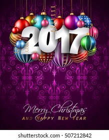 2017 Happy New Year Background for your Seasonal Flyers and Greetings Card or Christmas themed invitations.