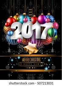 2017 Happy New Year Background for your Seasonal Flyers and Greetings Card or Christmas themed invitations.
