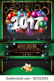 2017 Happy New Year Background for your Seasonal Flyers and Greetings Card or Christmas themed invitations.