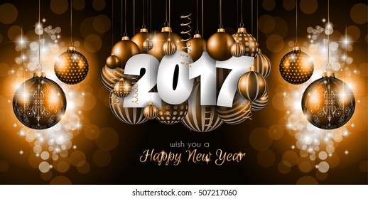 2017 Happy New Year Background for your Seasonal Flyers and Greetings Card or Christmas themed invitations.