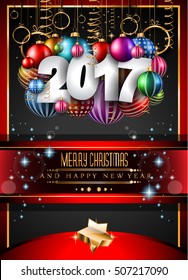 2017 Happy New Year Background for your Seasonal Flyers and Greetings Card or Christmas themed invitations.