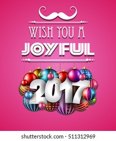 2017 Feliz Año Nuevo fondo para tu tarjeta de volantes y saludos de temporada o invitaciones con temas de Navidad.
