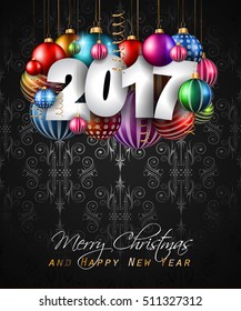 2017 Happy New Year Background for your Seasonal Flyers and Greetings Card or Christmas themed invitations.