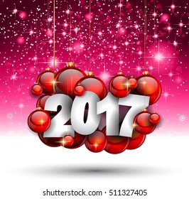 2017 Happy New Year Background for your Seasonal Flyers and Greetings Card or Christmas themed invitations.