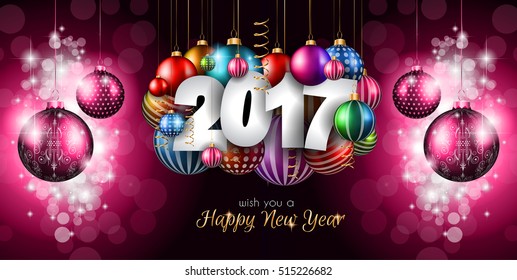 2017 Happy New Year Background for your Seasonal Flyers and Greetings Card or Christmas themed invitations.