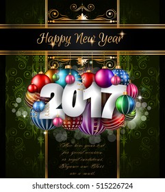 2017 Happy New Year Background for your Seasonal Flyers and Greetings Card or Christmas themed invitations.