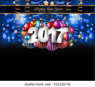 2017 Happy New Year Background for your Seasonal Flyers and Greetings Card or Christmas themed invitations.