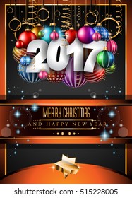 2017 Feliz Año Nuevo fondo para tu tarjeta de volantes y saludos de temporada o invitaciones con temas de Navidad.