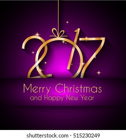 2017 Happy New Year Background for your Seasonal Flyers and Greetings Card or Christmas themed invitations.
