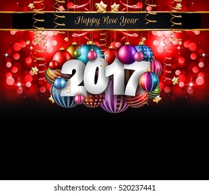 2017 Feliz Año Nuevo fondo para tu tarjeta de volantes y saludos de temporada o invitaciones con temas de Navidad.