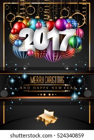2017 Happy New Year Background for your Seasonal Flyers and Greetings Card or Christmas themed invitations.