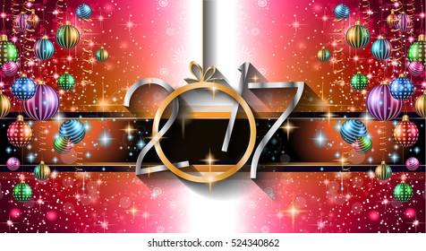 2017 Happy New Year Background for your Seasonal Flyers and Greetings Card or Christmas themed invitations.