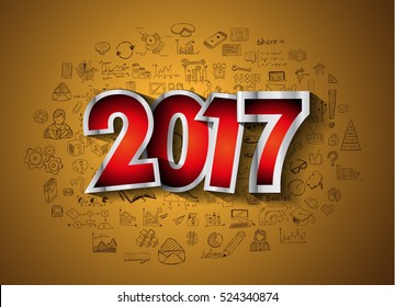 2017 Happy New Year Background Business Versionfor your Seasonal Flyers and Greetings Card or Christmas themed invitations.
