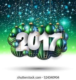 2017 Happy New Year Background for your Seasonal Flyers and Greetings Card or Christmas themed invitations.