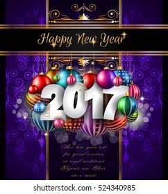 2017 Happy New Year Background for your Seasonal Flyers and Greetings Card or Christmas themed invitations.