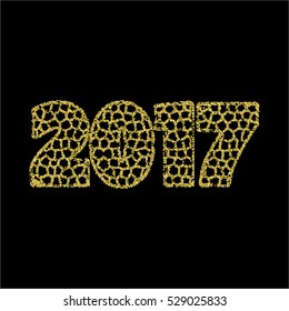 2017 Happy New Year background. Vector illustration.