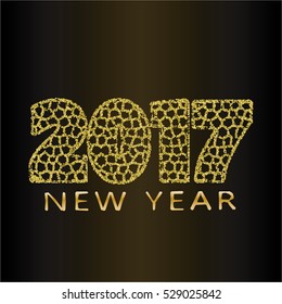 2017 Happy New Year background. Vector illustration.