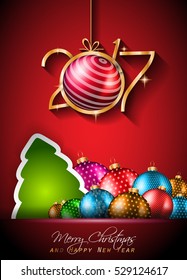 2017 Happy New Year Background for your Seasonal Flyers and Greetings Card or Christmas themed invitations.