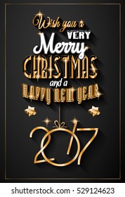 2017 Happy New Year Background for your Seasonal Flyers and Greetings Card or Christmas themed invitations.