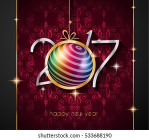 2017 Happy New Year Background for your Seasonal Flyers and Greetings Card or Christmas themed invitations.