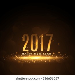 2017 happy new year background with golden sparkles