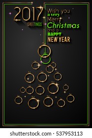 2017 Happy New Year Background for your Seasonal Flyers and Greetings Card or Christmas themed invitations.