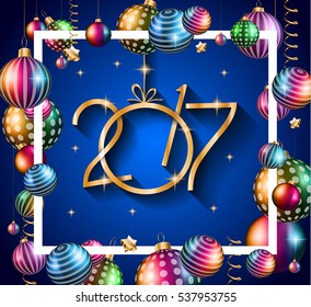 2017 Happy New Year Background for your Seasonal Flyers and Greetings Card or Christmas themed invitations.