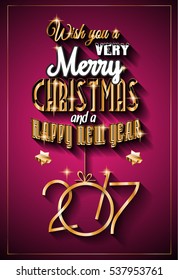 2017 Happy New Year Background for your Seasonal Flyers and Greetings Card or Christmas themed invitations.