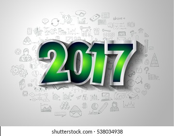 2017 Happy New Year Background for your Seasonal Flyers and Greetings Card or Christmas themed invitations.