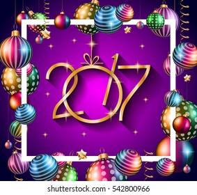 2017 Happy New Year Background for your Seasonal Flyers and Greetings Card or Christmas themed invitations.