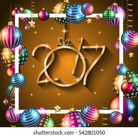 2017 Happy New Year Background for your Seasonal Flyers and Greetings Card or Christmas themed invitations.