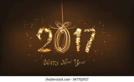 2017  happy new year background. vector illustration