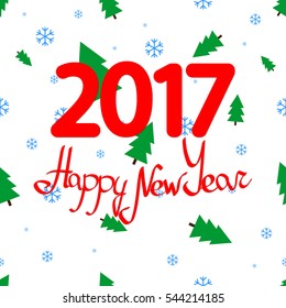 2017, Happy New Year, banner design template, vector illustration