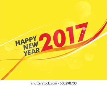 2017 Happy New Year card design with nice typography and modern color.
Vector text design.