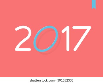 2017 Happy New Year creative design for your banners, greetings card, website