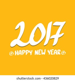 2017 Happy new year creative design background. Happy new year calligraphic text