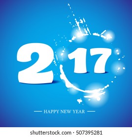 2017 happy new year creative design for your greetings card