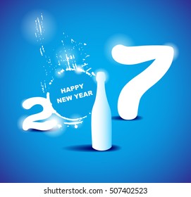 2017 happy new year creative design for your greetings card 