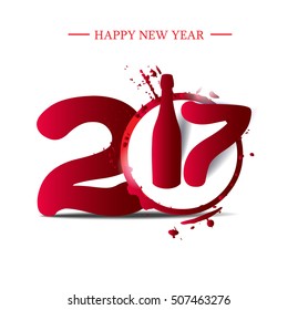 2017 happy new year creative design for your greetings card