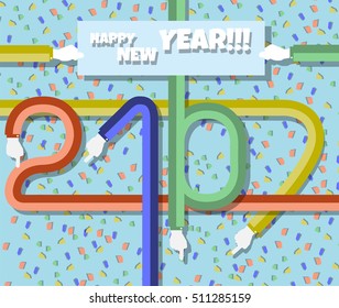 2017 HAPPY NEW YEAR FLAT