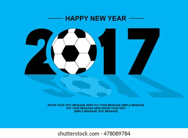 2017 HAPPY NEW YEAR FOOTBALL BLUE