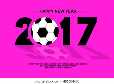 2017 HAPPY NEW YEAR FOOTBALL FUSCHIA