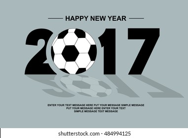 2017 HAPPY NEW YEAR FOOTBALL GRAY